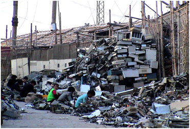 landfill full of electronics